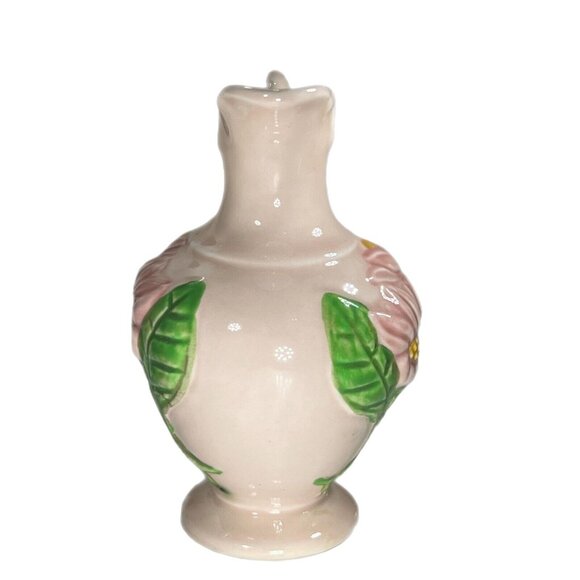 Vintage Hull Art Pottery Pink Green Gold Water Lily Flower Vase Ewer Pitcher - Picture 9 of 10